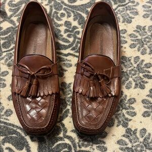 Brown Leather Tassel Loafers